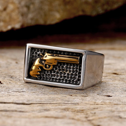 Pistol Gun Stainless Steel Ring