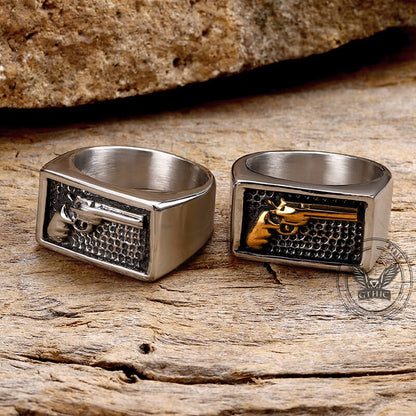 Pistol Gun Stainless Steel Ring