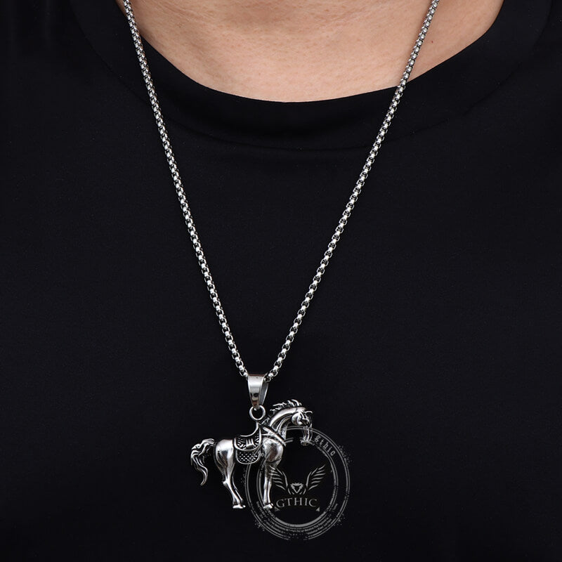 Prairie Horse Stainless Steel Pendant