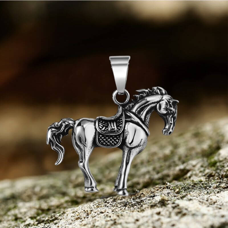 Prairie Horse Stainless Steel Pendant