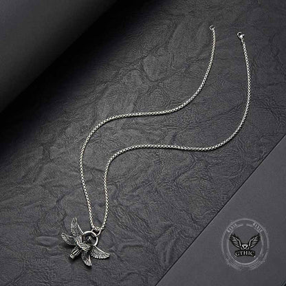 Praying Angel Wings Stainless Steel Pendant