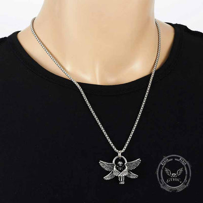Praying Angel Wings Stainless Steel Pendant