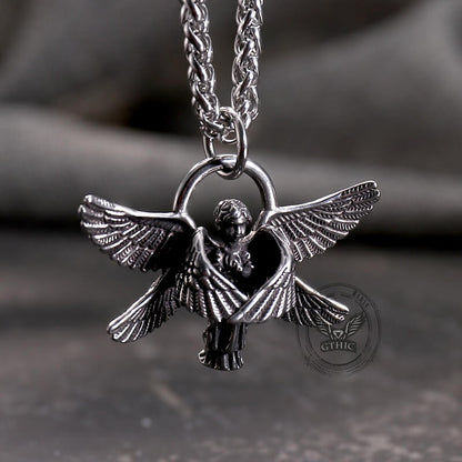 Praying Angel Wings Stainless Steel Pendant