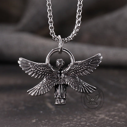 Praying Angel Wings Stainless Steel Pendant