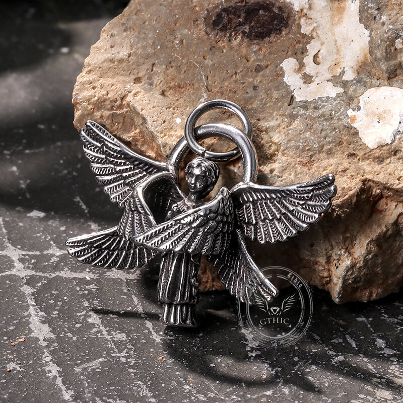 Praying Angel Wings Stainless Steel Pendant