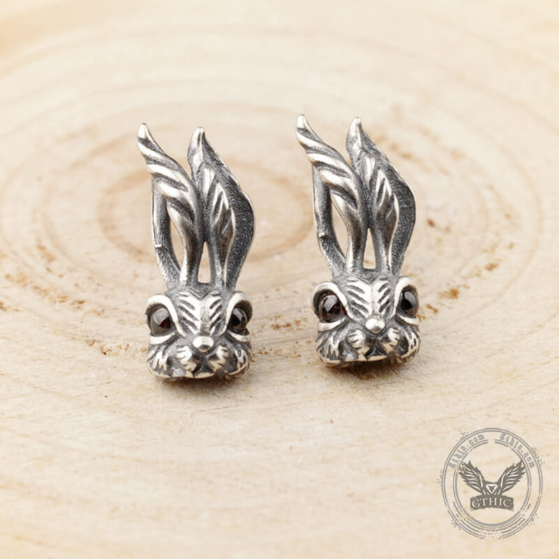 Rabbit Sterling Silver Stud Earring