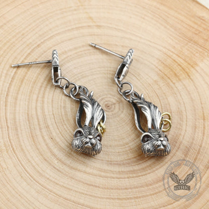 Rabbit Sterling Silver Stud Earring