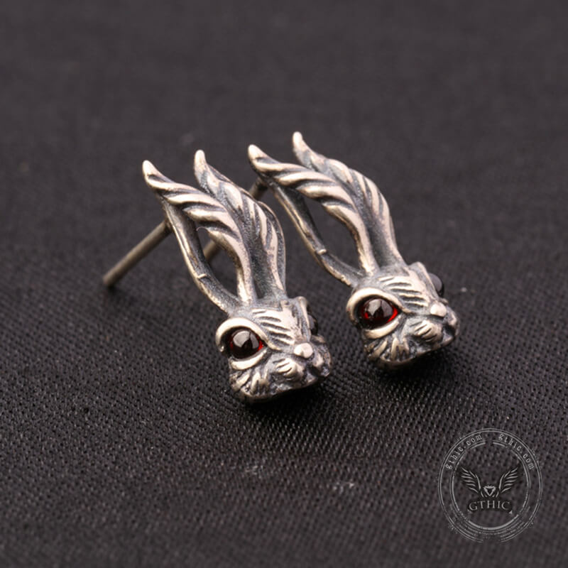 Rabbit Sterling Silver Stud Earring