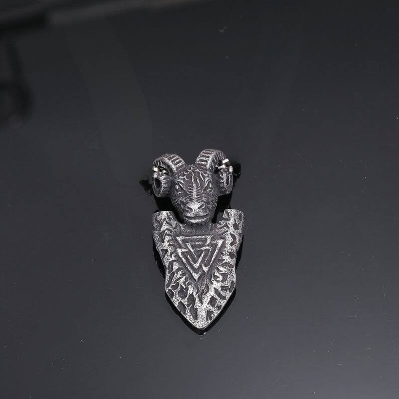 Ram Shield Stainless Steel Viking Pendant