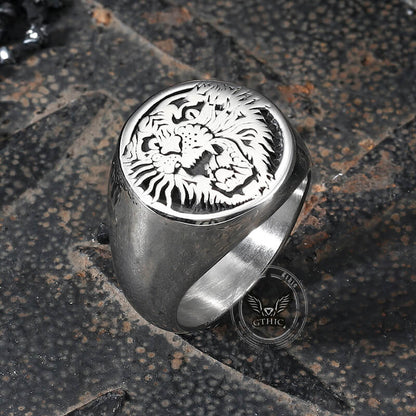 Roaring Tiger Head Stainless Steel Ring