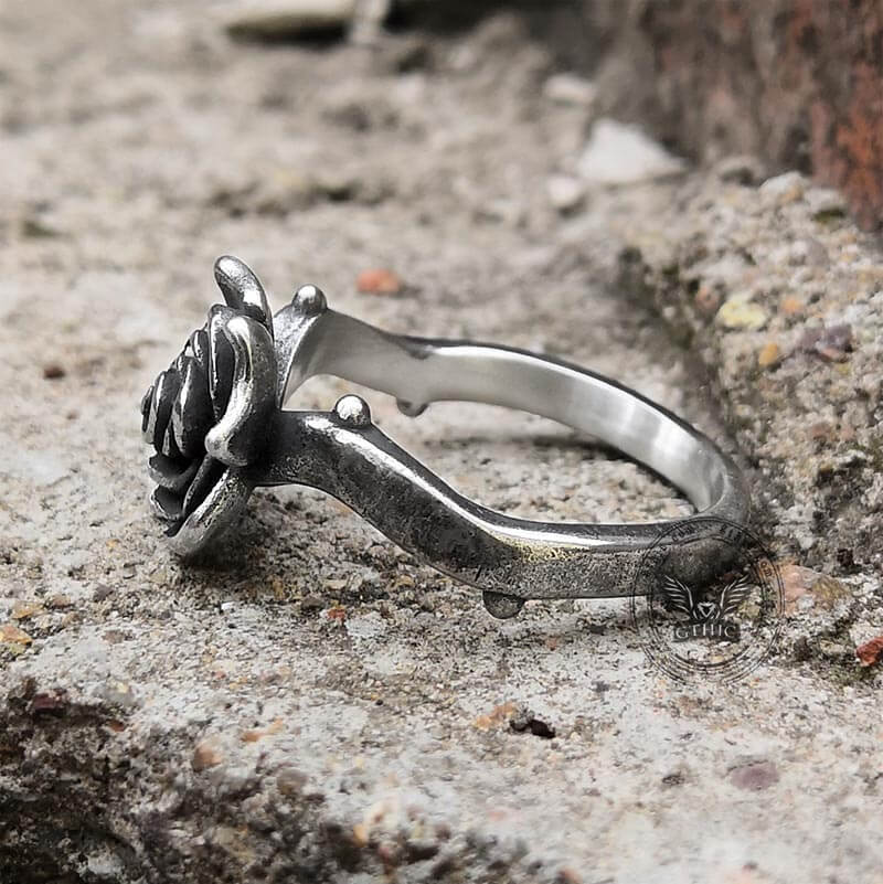 Rose Stainless Steel Gothic Ring