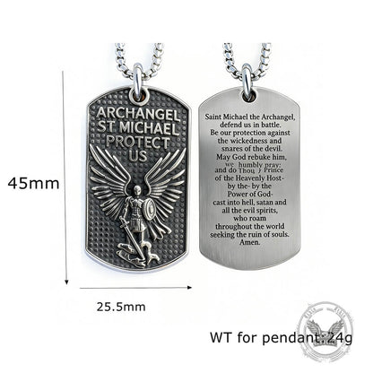 Saint Michael Archangel Stainless Steel Protection Pendant