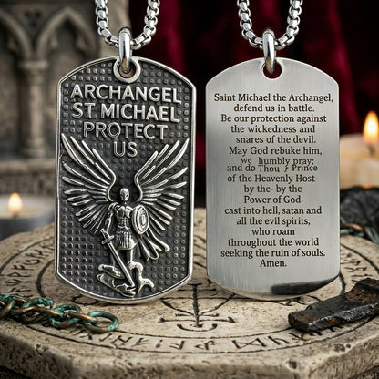 Saint Michael Archangel Stainless Steel Protection Pendant