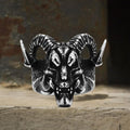 Satan Ram Head Stainless Steel Ring