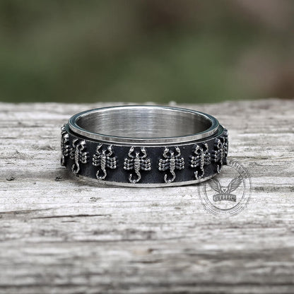 Scorpion Stainless Steel Spinner Ring