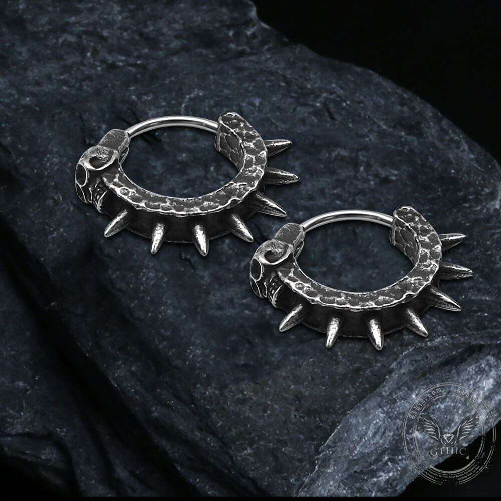Skull and Thorns Stainless Steel Earrings