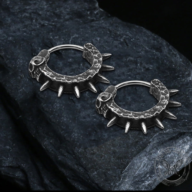 Skull and Thorns Stainless Steel Earrings