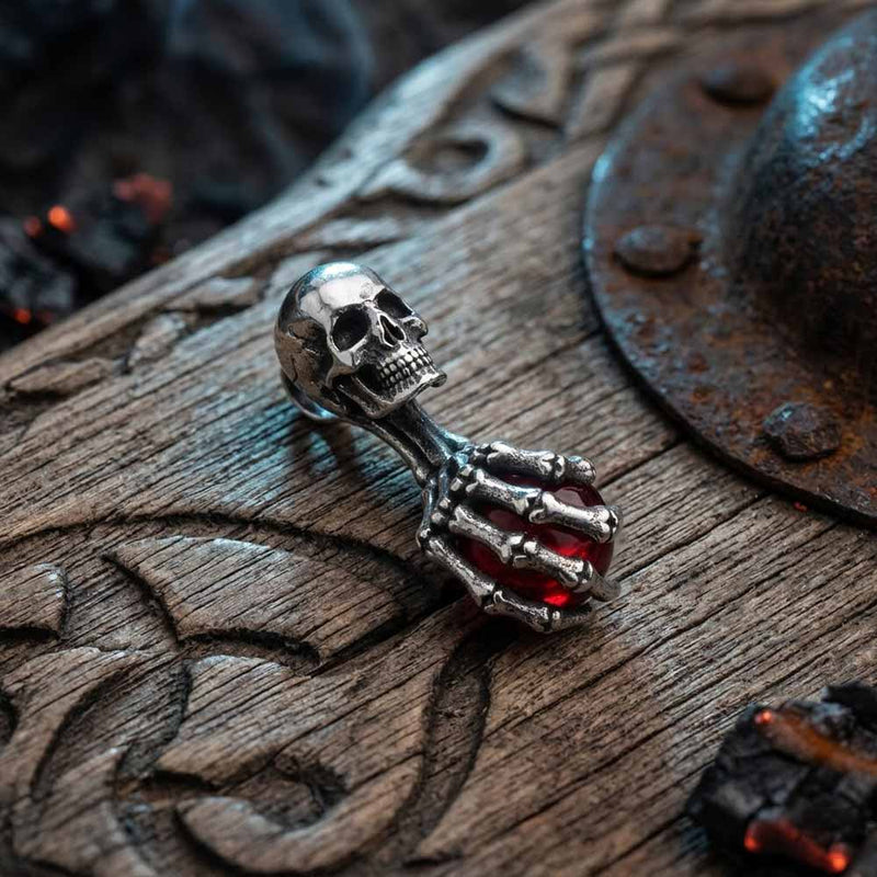 Skull Hand-held Gem Stainless Steel Pendant