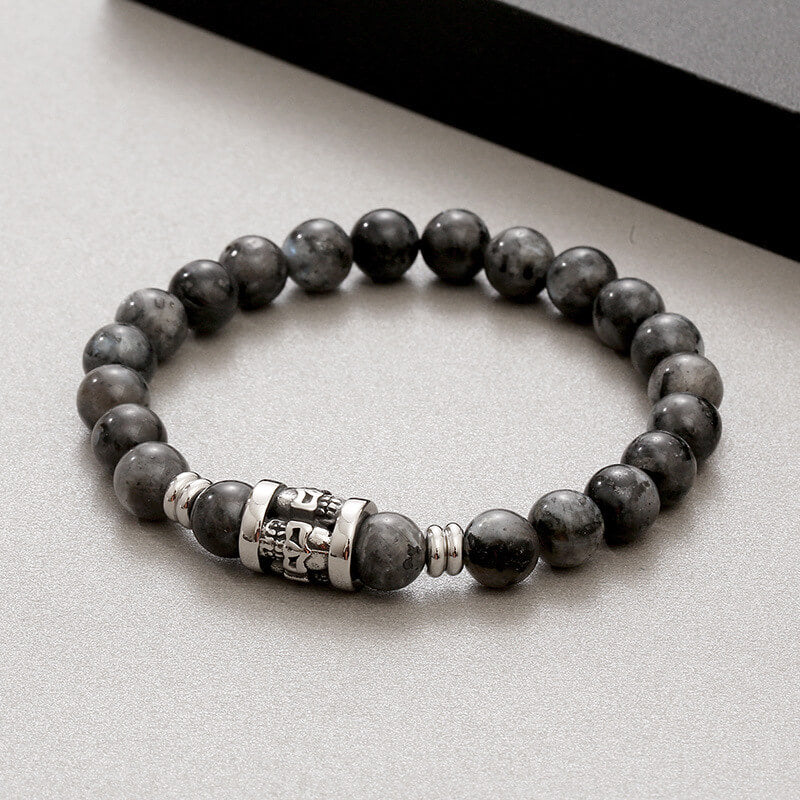 Skull Pattern Natural Stone Bracelet