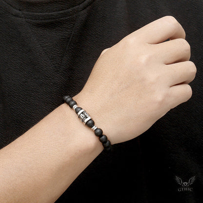 Skull Pattern Natural Stone Bracelet