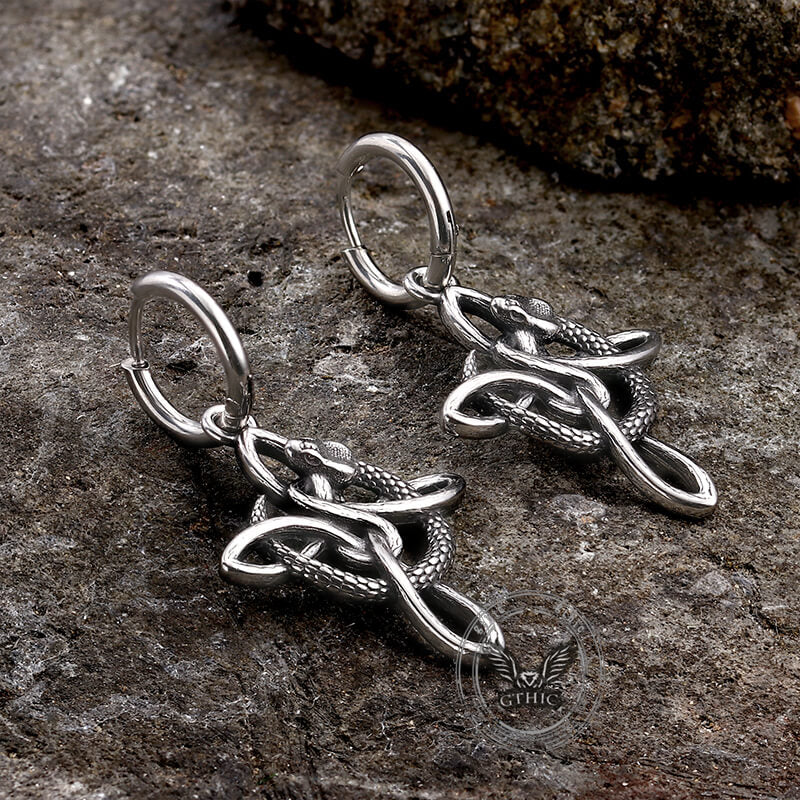 Snake Celtic Knot Stainless Steel Earrings