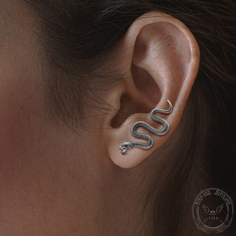 Snake Stainless Steel Ear Climber Cuffs