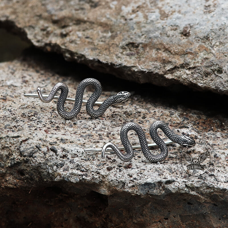 Snake Stainless Steel Ear Climber Cuffs
