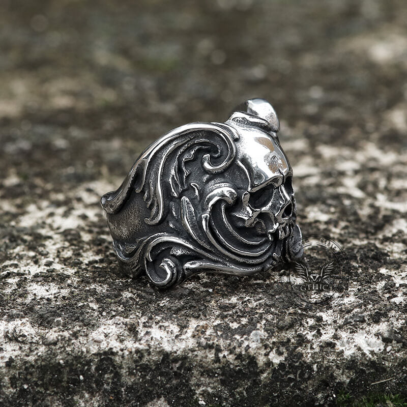 Spindrift Stainless Steel Skull Ring