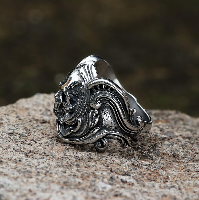 Spindrift Stainless Steel Skull Ring