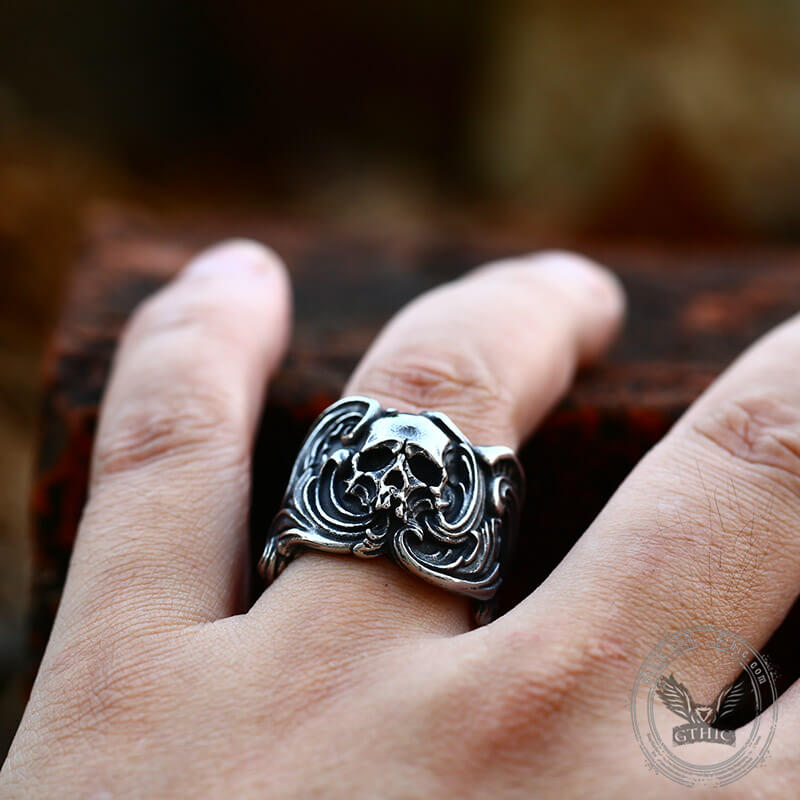 Spindrift Stainless Steel Skull Ring
