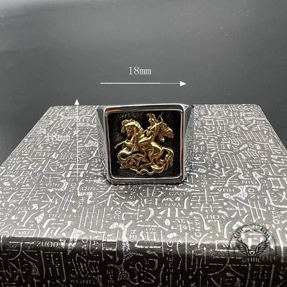 St. George Dragon Knight Slayer Stainless Steel Ring