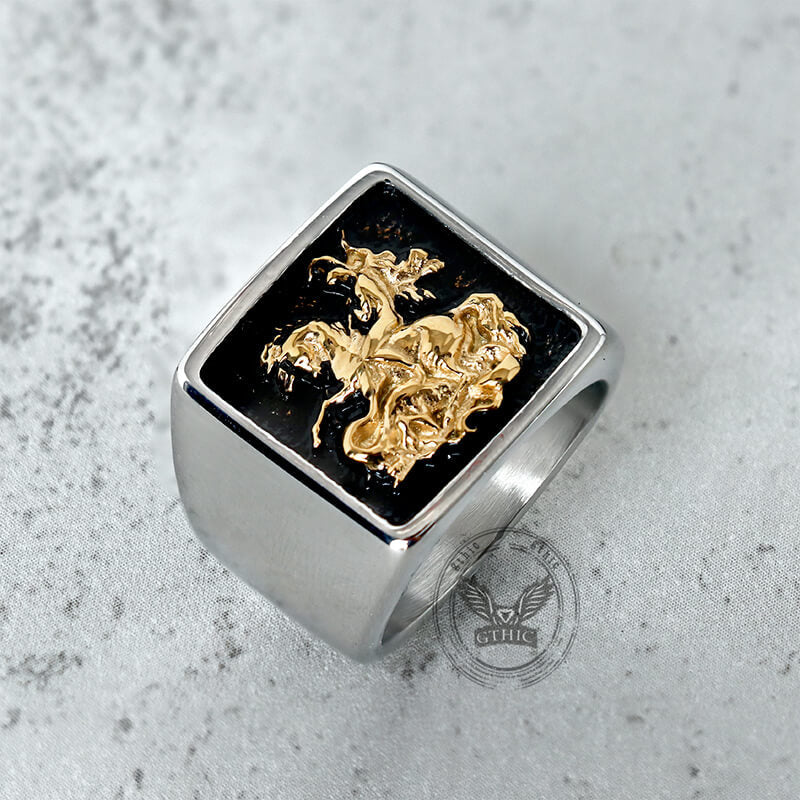 St. George Dragon Knight Slayer Stainless Steel Ring