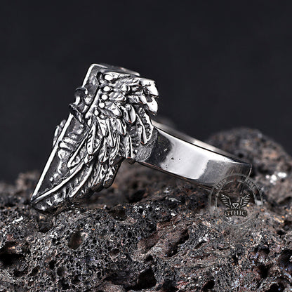St. Michael Archangel Stainless Steel Hollow Ring