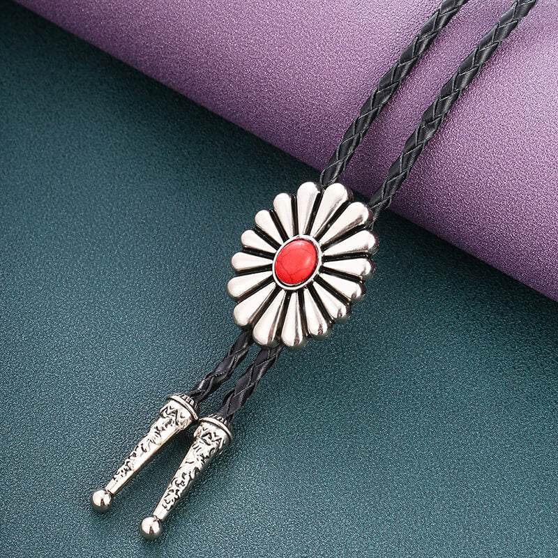 Sunflower Gemstone Alloy Bolo Tie