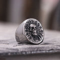 Sunflower Skull Stainless Steel Ring