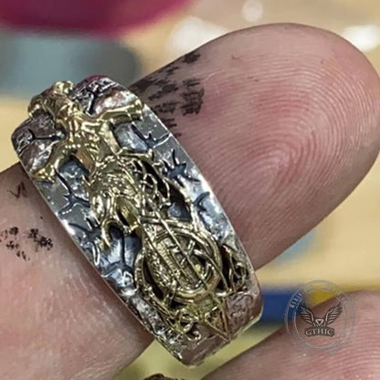 Sword Norse Dragon Sterling Silver Open Ring