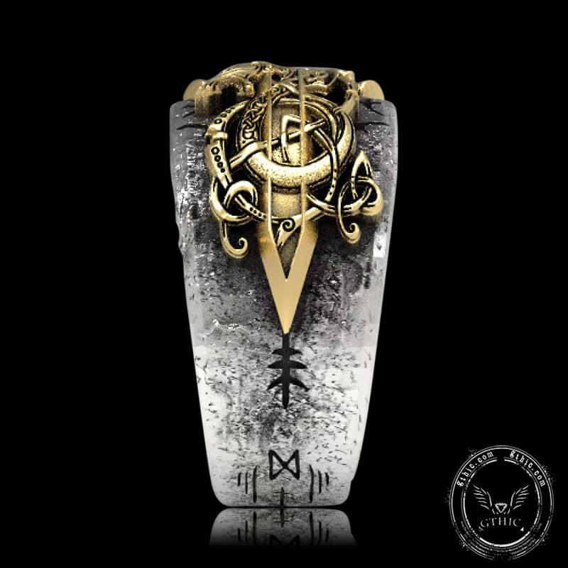 Sword Norse Dragon Sterling Silver Open Ring