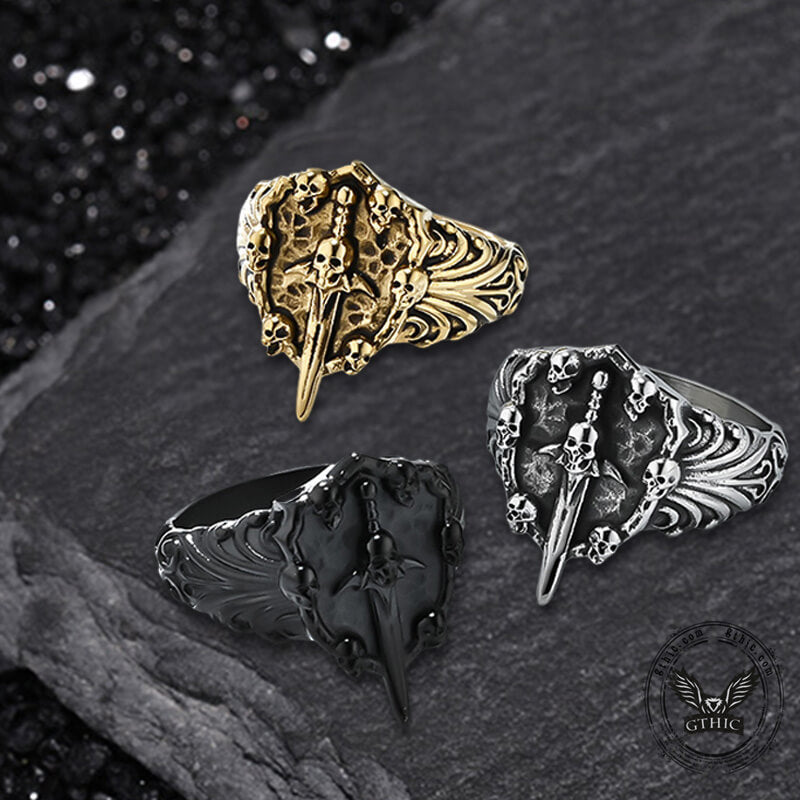 Sword Stainless Steel Skull Ring
