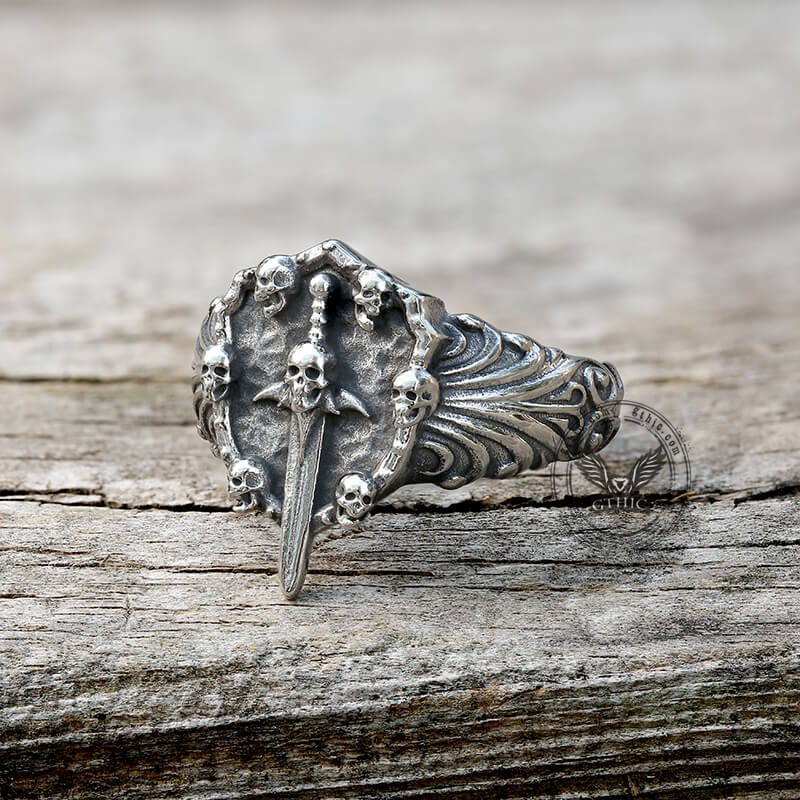 Sword Stainless Steel Skull Ring