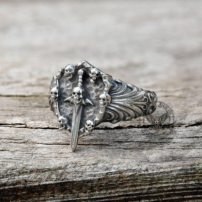 Sword Stainless Steel Skull Ring