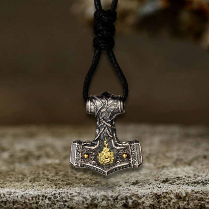 Thor's Hammer Sterling Silver Viking Pendant