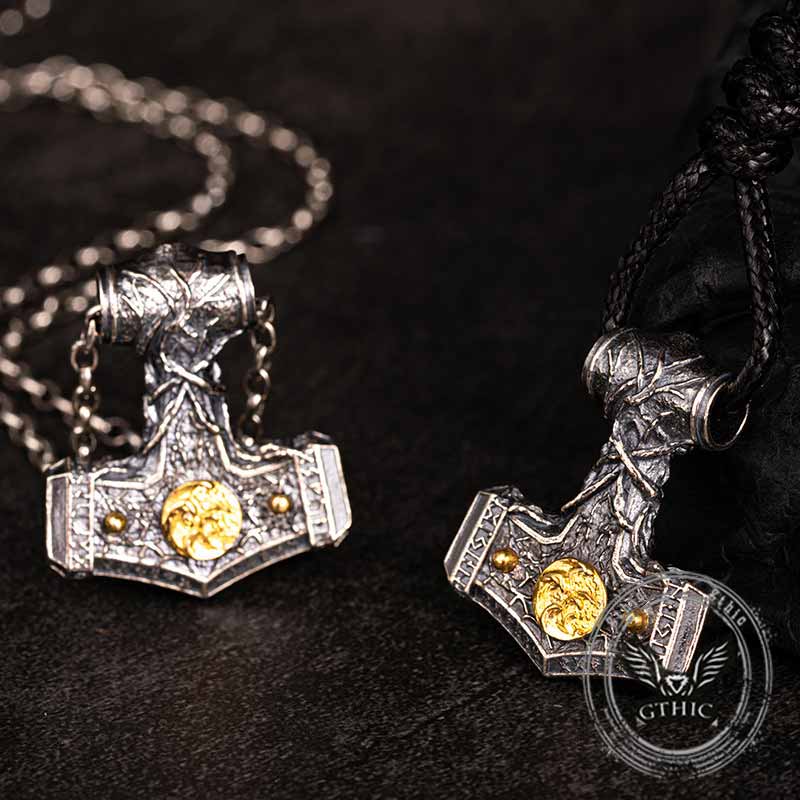 Thor's Hammer Sterling Silver Viking Pendant