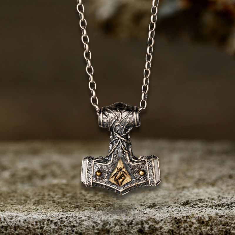 Thor's Hammer Sterling Silver Viking Pendant