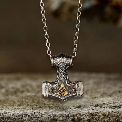 Thor's Hammer Sterling Silver Viking Pendant