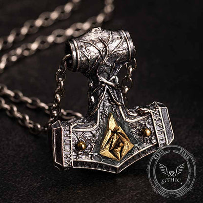 Thor's Hammer Sterling Silver Viking Pendant