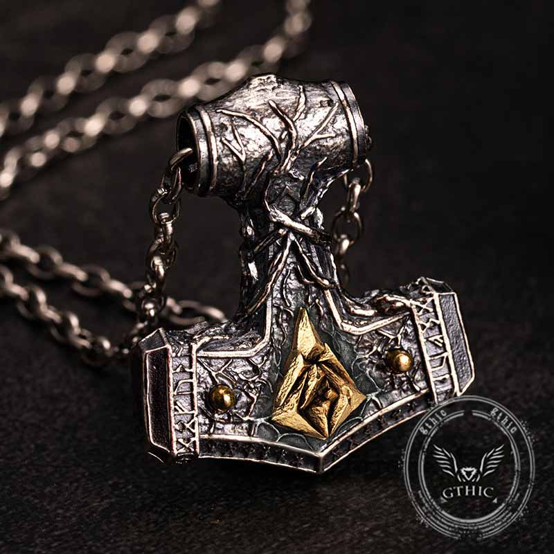 Thor's Hammer Sterling Silver Viking Pendant
