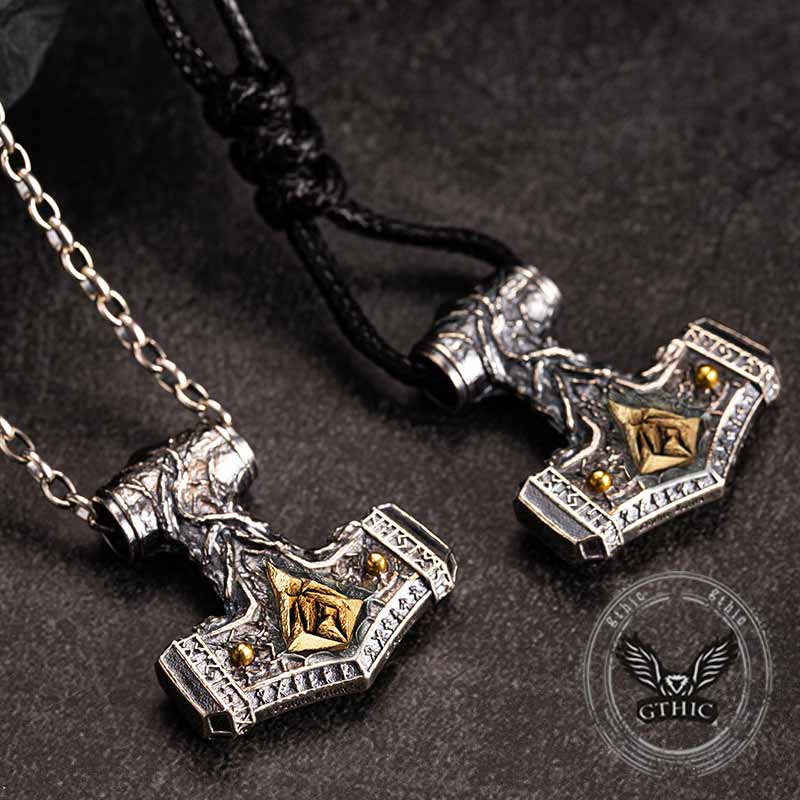 Thor's Hammer Sterling Silver Viking Pendant