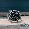Thorns Vine Rose Sterling Silver Ring