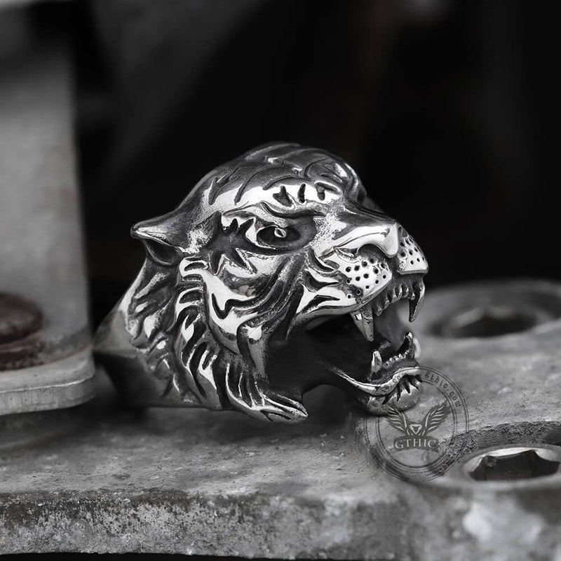 Tiger Stainless Steel Animal Ring