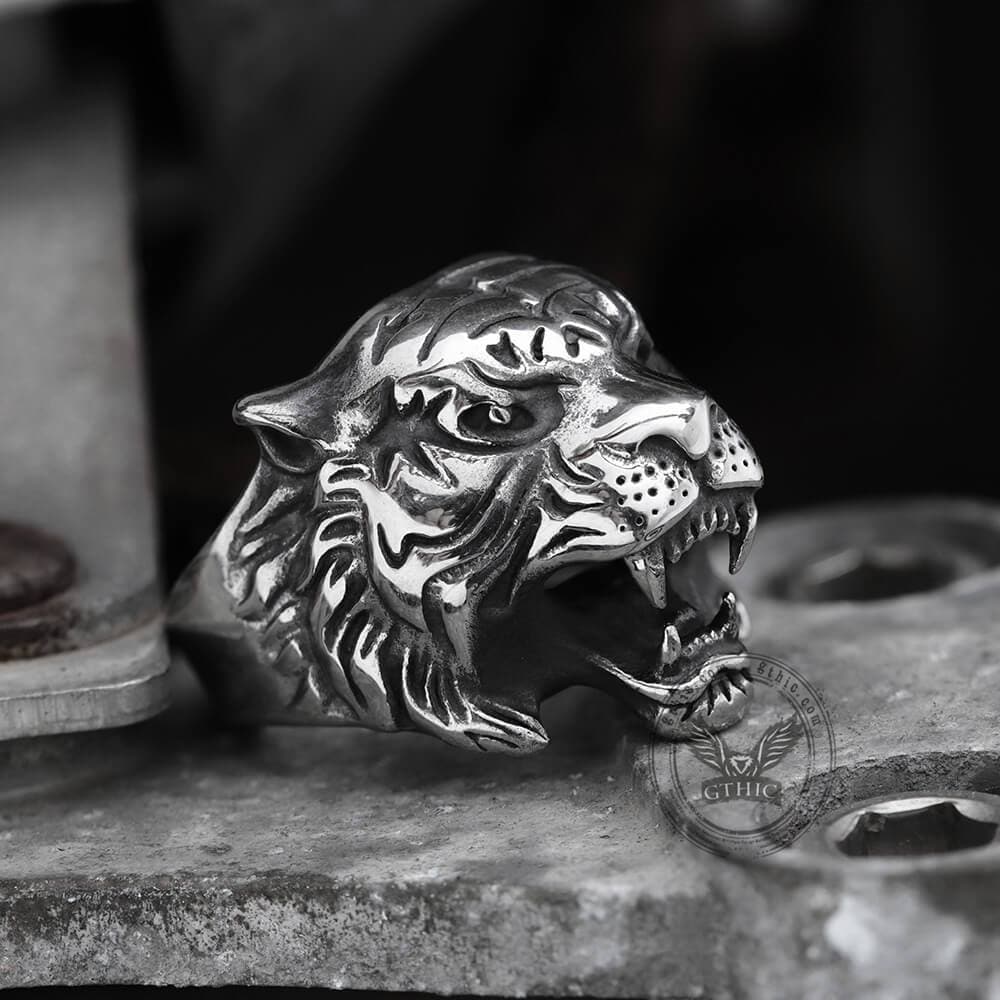 Tiger Stainless Steel Animal Ring